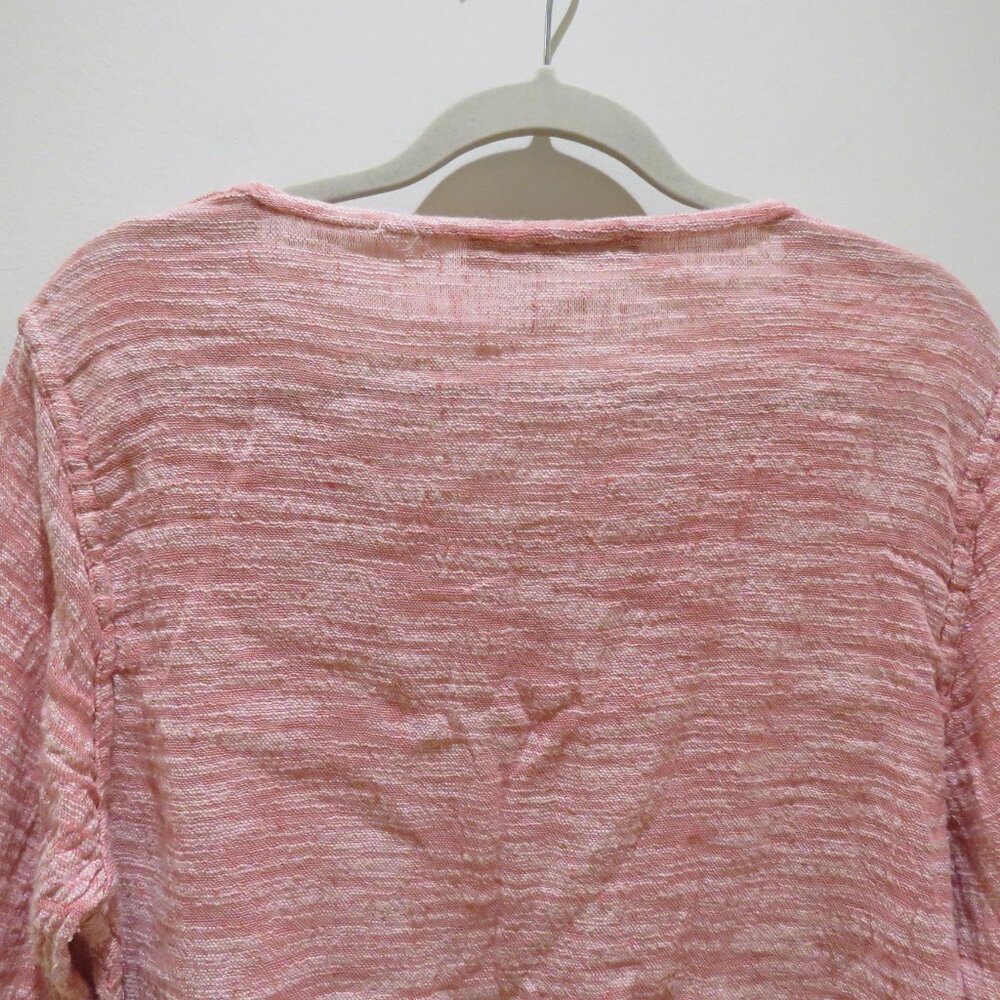 FLAX Linen Blend Textured Tunic Top in Light Red Lagenlook Flowy Comfy - Picture 12 of 14
